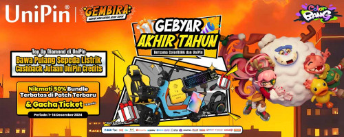 [Gembira – Gebyar Main Bareng Akhir Tahun Bersama ColorBANG] – Top Up Diamond di UniPin & Bawa Pulang Sepeda Listrik s.d Jutaan Hadiah Lainnya!
